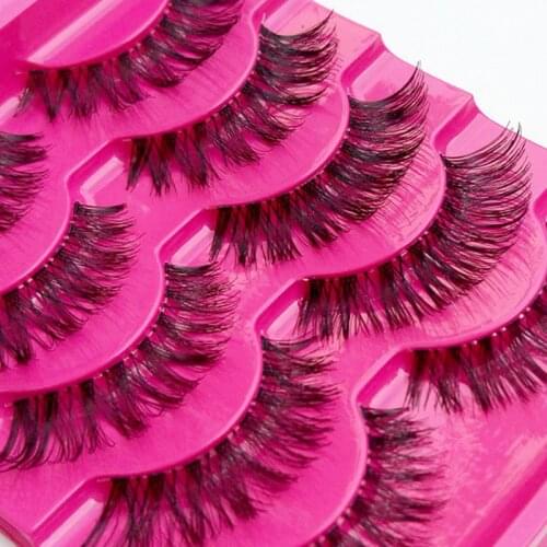 Hot False Eyelashes Natural Crisscross Messy Thick Realistic Fake Eyelashes Handmade Transparent Stems Beauty Makeup Lashes