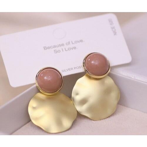 Hot Sale Female Metal Big Round Drop Dangle Earrings Unique Gold Color Earrings for Women Trendy Jewelry For Party Birthday Gift