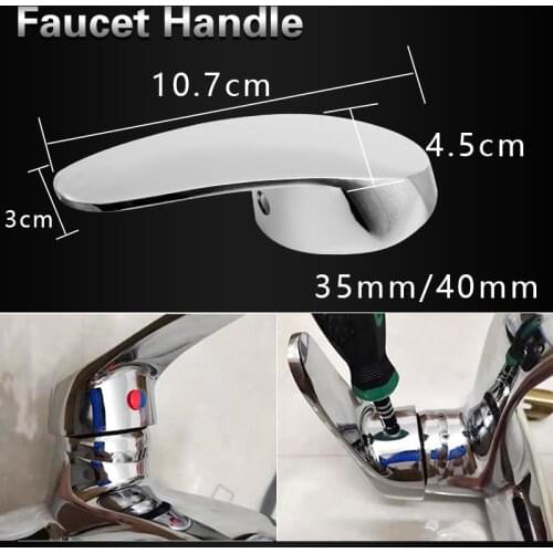 Chrome Plated Faucet Handle Switch Valve faucet Handle Replacement for 40 mm / 35mm Cartridge Valve Faucet Bathroom Kitchen