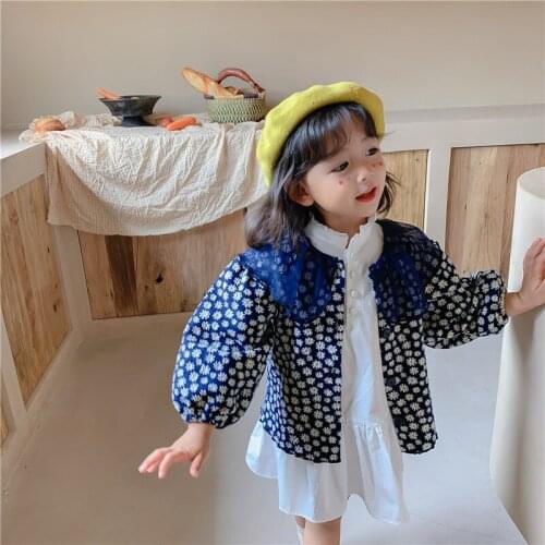 Little Girl Jacket Floral Outerwear Child Outing Clothes Jackets Teen Girl Cardigan Jacket Casual Cute Clothing Spring Clothes