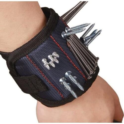 3 coulors Polyester Magnetic Wristband Portable Tool Bag Electrician Wrist Tool Belt Screws Nails Drill Bits Holder Holding Repa