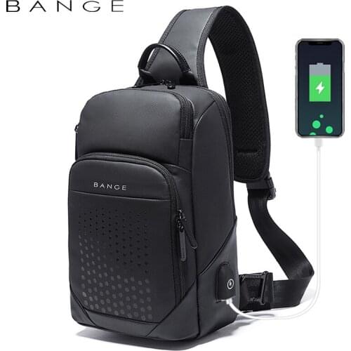 Mens Chest Pack Shoulder Messenger Bag Multi-function Handbagfor 7.9" Tablet Fashion Cool Sports Unisex Bag USB Charging Port