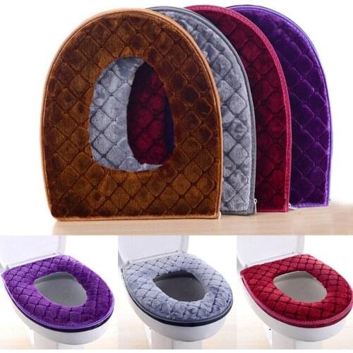 Bathroom Filling Soft Thickened Seat Pads Washable Warmer Toilet Mat Cover Winter Comfortable 30cm Seat Cushion Toilet Decor