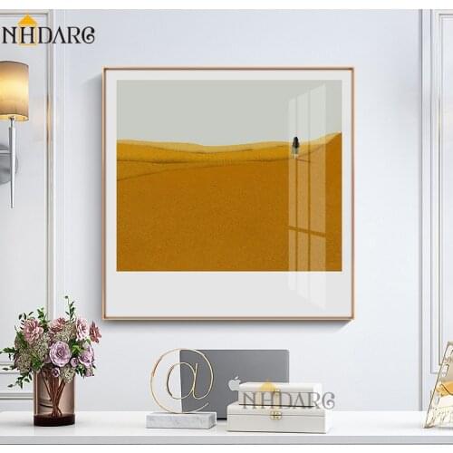 NHDARC Canvas Printings Postes and Paitnings ARC00832 Ins Yellow Desert Landscape Wall Pictures for Living Room Home Decor