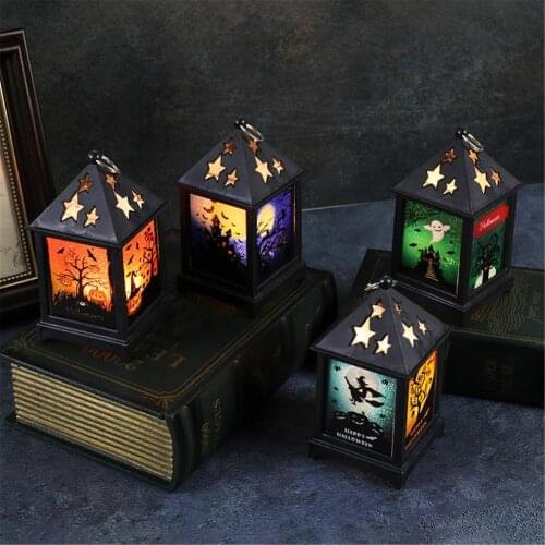 Halloween Night Light LED Glowing Pumpkin Ghost Witch Lantern Horror Haunted House Prop Bar Party Halloween Decoration