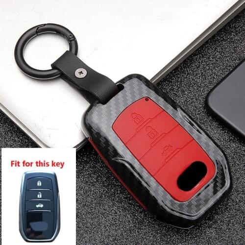 New Silicon Carbon fiber Car Key Cover Case For Toyota CHR Hilux Fortuner Land Cruiser 200 Camry Corolla Crown RAV4 Highland