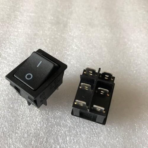 Original new 100% 25.5*32MM high current 15A rocker power switch 6pin 2 gear rocker switch 15A250V
