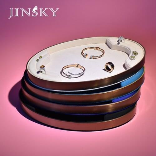 Oval Metal Watch Pallet Display Ring Earring Necklace Bracelet Storage Tray