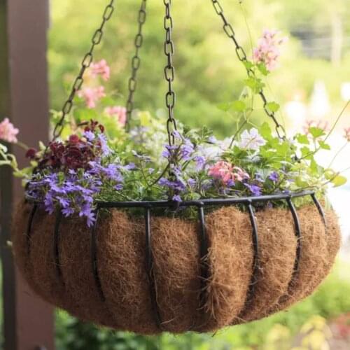 20cm Hanging Coconut Vegetable Flower Pot Basket Liners Planter Garden Decor Iron Art Crafts