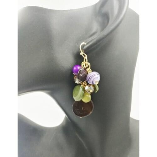 Top Popular Natural Shell Pieces Tassels Earrings Tibetan Style Grape-shaped Original Trendy Ethnic Jewelry