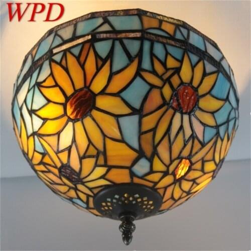 WPD Tiffany Ceiling Light Modern Creative Lamp Flower Figure Fixtures LED Home For Decoration