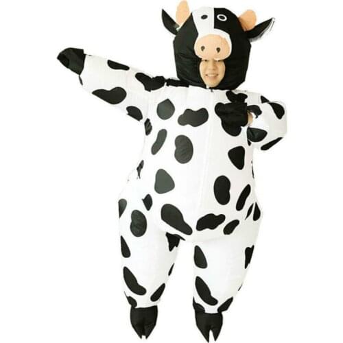 Adversting Adult Inflatable Cow Costume Animal Mascot Air Blowup Fancy Dress Halloween Suit Cosplay Party Game Dress Easter Xams