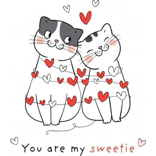 Happy love cat Transparent Clear Stamp/Seal for DIY scrapbooking/photo album Decorative clear stamp sheetsM1492