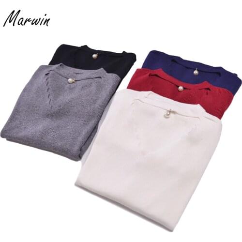 Marwin New coming Casual Flat Knitted V-neck Warm Soft Pullovers Autmen Winter Soft Female Pullovers Sweaters Fashion