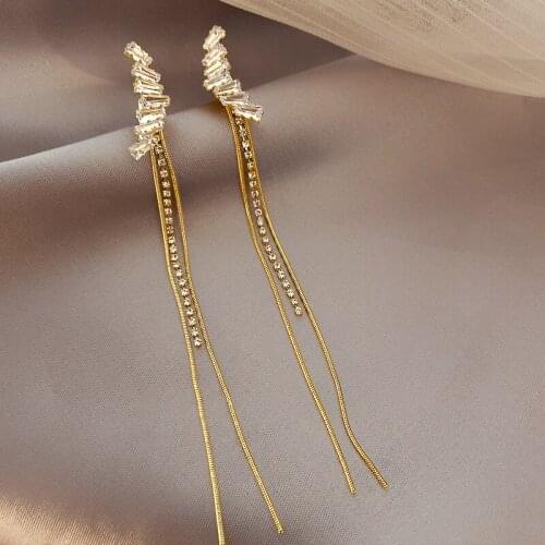 Tassel earrings long earrings temperament earrings new 2020 Long Tassel exquisite elegant Trend metal Fashion Stud Earrings
