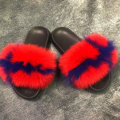 2021 New Design Winter Warm Furry Fur Slide Women Biggest Fur Slippers Lady Spring Summer Females Shoes Sandals Plush Flip Flops