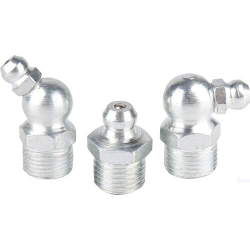 10PCS M6 M8 M10 M12 M14 Male Thread Straight Elbow Type Hydraulic Oil Zerk Grease Nipple Tube Pipe Fitting