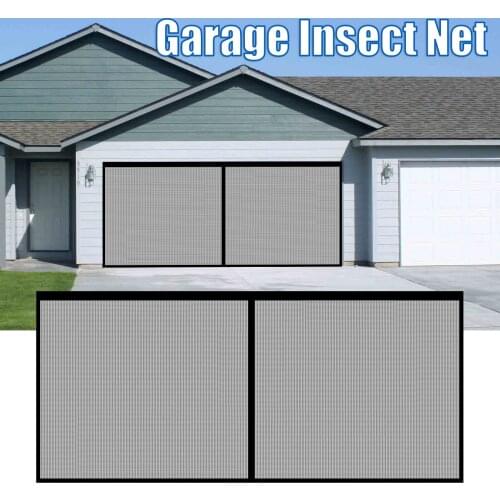 Fiber Cloth Garage Screen Door 2*4m Hands Free Mesh Screen Door DIY Retractable Garage Door Screen Easy to Install J2Y