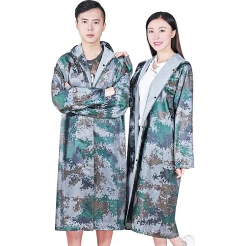 All-season Hooded Men Women Long Camouflage Raincoat Durable Waterproof Poncho Fashionable Outdoor Hiking Rainwear