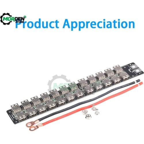 4.8-5.2V Multi-Port USB Charger 24-Port Fast Charging Socket Power Supply Board Double-Row Layout With 12AWG Wire Tool Parts