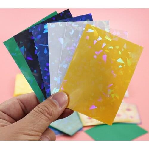 100 PCS/LOT 66x91 Various Laser Broken Gemstone Glass Flashing High End Gaming Card Sleeves Idol Photo Holographic Protector