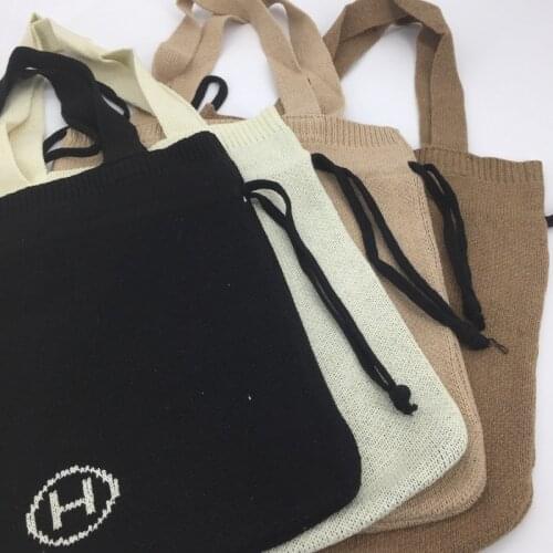 Womens Shoulder Bag, New lazy style, Wool woven shopping bag