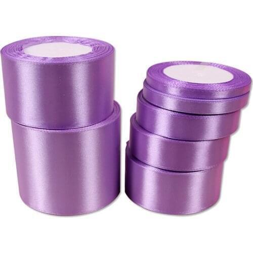 0.6/1/2/2.5/4/5cm wide pale purple satin ribbons for needlework Decorative ribbon bows for DIY headwear for gift silk tapes