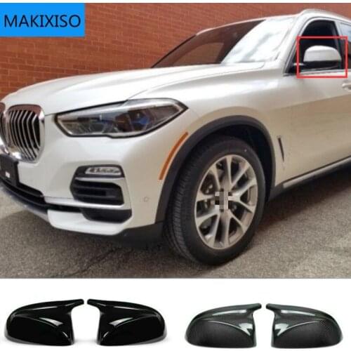 1 Pair For BMW X3 G01 X4 G02 X5 G05 2018 2019 2020+ X6 2019 2020 Carbon Fiber Mirror Cover Side Door Rearview Cover Caps