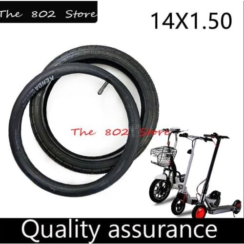 14X1.50 Tyre 14 Inch outer tire and Inner Tube with stright valve for Folding Bicycle Bike Kids Bike Electric Scooters