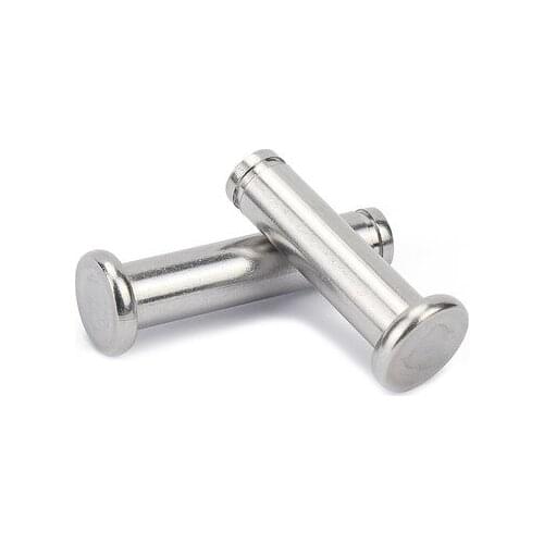 3pcs M6 stainless steel with groove pins flat head pin axis double circlip cylindrical dowels positioning dowel 16mm-80mm long