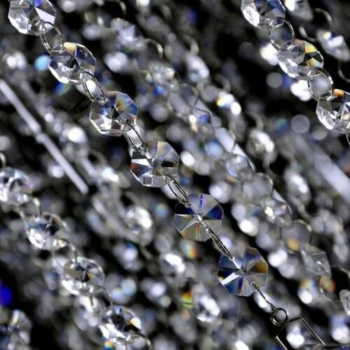 50m/lot Clear Acrylic Crystal Octagonal Bead Curtain Garland Strands DIY Craft Hanging Ornament for Wedding Party Supplies