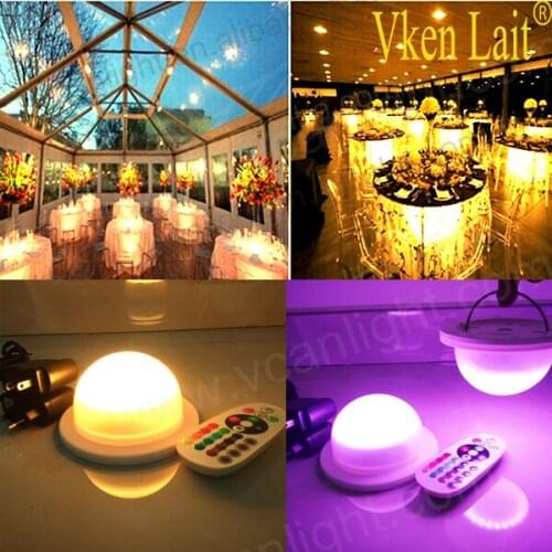 50 PCS New Best Quality Cordless Rechargeable RGBW Under Table Lighting For Weddings