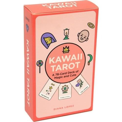 78pcs Kawaii Tarot Cards English Version Divination Fate Game Deck Tarot Table Board Games Playing Card With PDF Guidebook