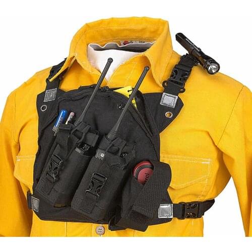 ABBREE Hands Free Chest Harness Bag Holster for Baofeng UV-5R TYT WOUXUN Motorola Yaesu Walkie Talkie (Rescue Essentia