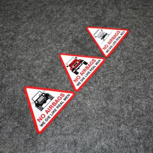 Car Styling Vinyl Decal Warning Mark No Airbag We Die Like Real Man Funny Motorcycle Bike Stickers 10x8.8cm