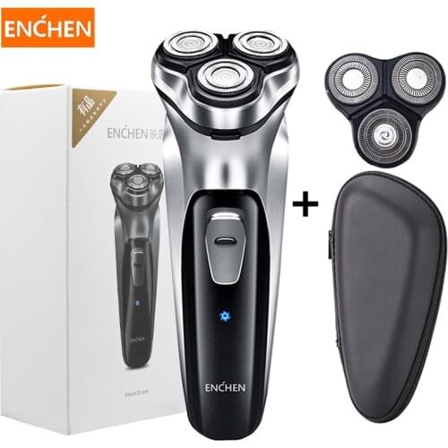 Enchen Men Electric Shaver Razor 3D Type-C USB Rechargeable 3 Blades Portable Beard Timmer Cutting Machine For Sideburns