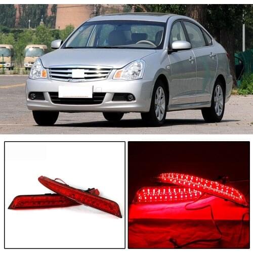 CAPQX 1 Pair For Nissan Almera Bluebird Sylphy 2009 2010 2011 Rear Bumper LED Reflector Brake light Praking Warning Lamp