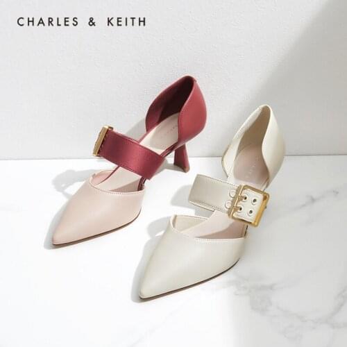 CHARLES＆KEITH New Arrival for Summer 2021 CK1-60280279 Ladies' pointed high heel shoes with metal buckle