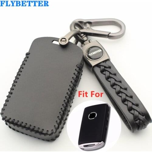 FLYBETTER Genuine Leather 3Button Keyless Entry Smart Key Case Cover For Mazda Alexa/CX4/CX5/CX8/2020 M3 L630