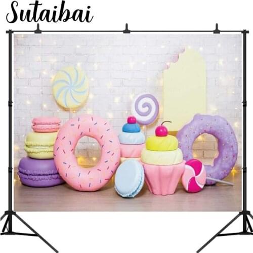 Donut Grow Up Backdrop Candy Kingdom Cake Doughnut Candy Lollipops Donuts Photography Background Girls Baby Shower Princess Prop