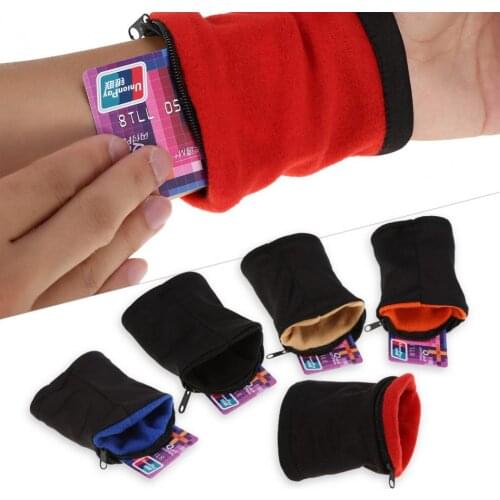 Cotton Running Wrist Pouch Breathable Wallet Card Safe Bag Zipper Sports Strap Bag Morning Exercise Fitness Wristband Pouch