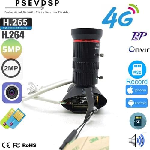 3G 4G SIM Card IP Mini Camera WIFI Wireless Security Camera 5MP 1080P HD CCTV Surveillance Camera 5-50MM 5MP CS Lens P2P Camhi