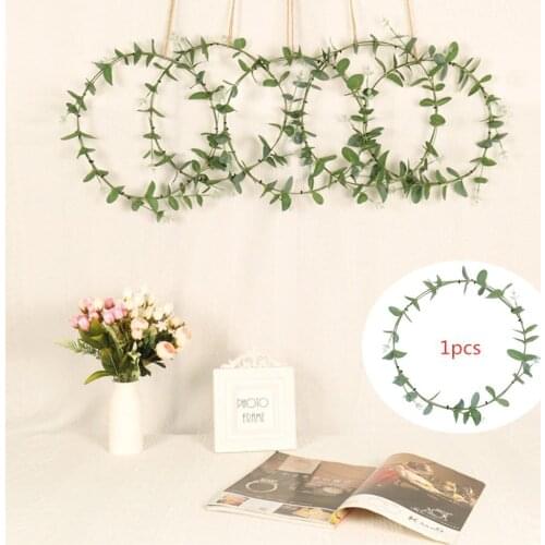 Artificial Green Eucalyptus Garland Leaves Vine Fake Vines Rattan Artificial Plants Ivy Wreath Wall Decor Wedding Decor