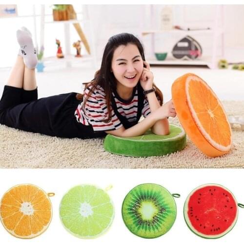 Creative Throw Pillows Cute 3D Fruit Orange Watermelon PP Cotton Office Chair Back Cushion Sofa Car Throw Pillow Floor Cushion