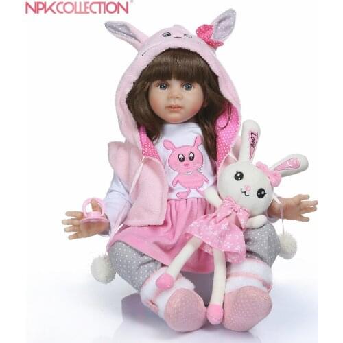 NPKCOLLECTION 60CM high quality reborn toddler Fridolin soft silicone bebe doll reborn pincess long hair doll