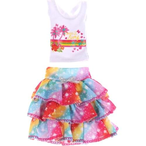 2pcs/Set Fashion Skirt Dress Party Gown For Doll Girl Best Gift High Quality Original Doll Clothes Dress