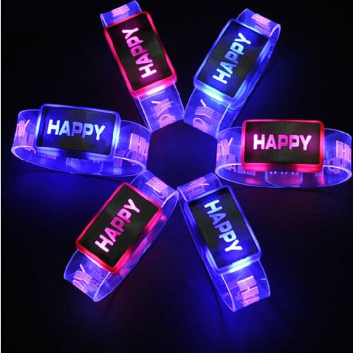 Fashion Personality Custom LED Bracelet Women dress Fashion Wristbands Men Sport bracelet birthday party Plastic Jewelry