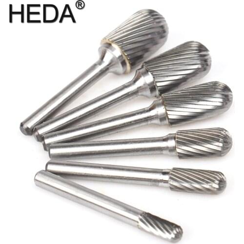 6mm-16mm 6Pcs Engraving Heads Hand Tools Set Tungsten Carbide Burr Bit Kit Wood Milling Cutter Metal Rotary File With Stanley