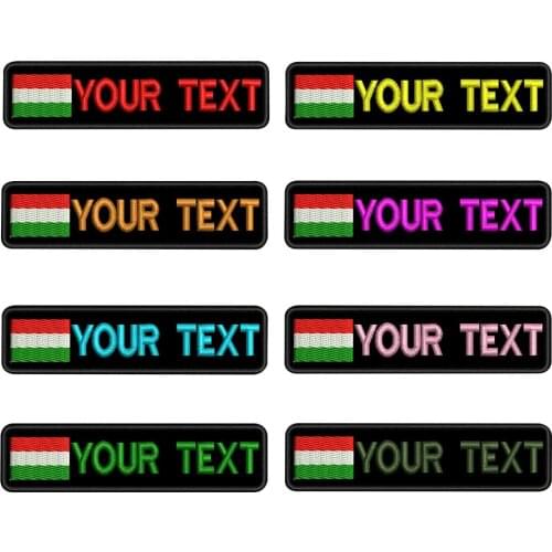 Custom HUNGARY flag army military name patches personalized iron on hook backing