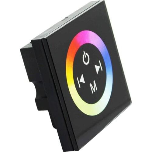 Wall-mounted Acrylic Black Touch Panel Controller For 3528 5050 RGB LED Strip Lighting DC12V-24V 2 Years DC 12-24V Common Anode
